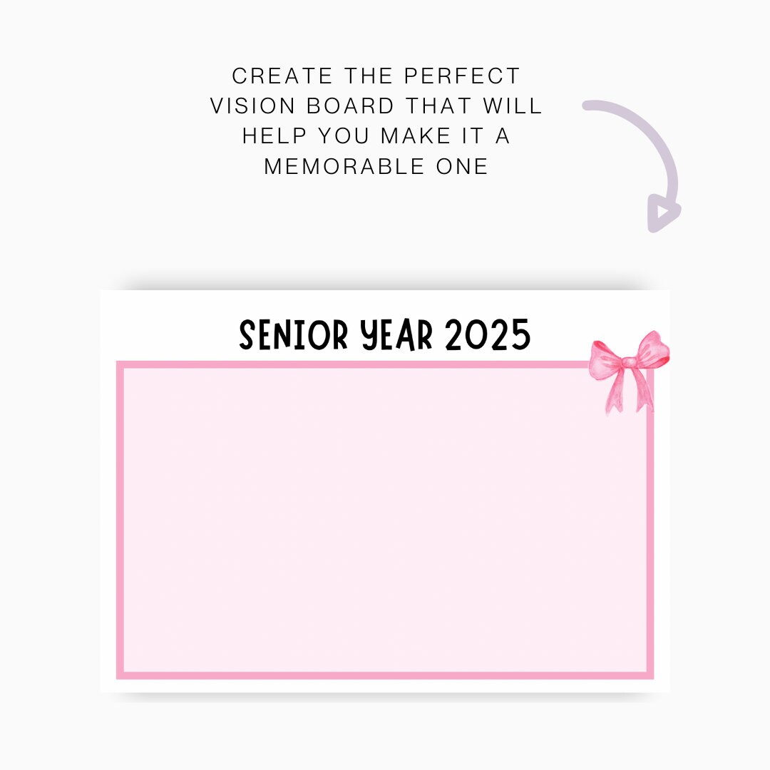 Senior Year Vision Board, Vision Board Template, 2024 School Life ...