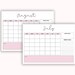 Monthly Calendar , Pink Monthly Calendar, Monthly Planner Printable, Monthly Calendar 2022 ...