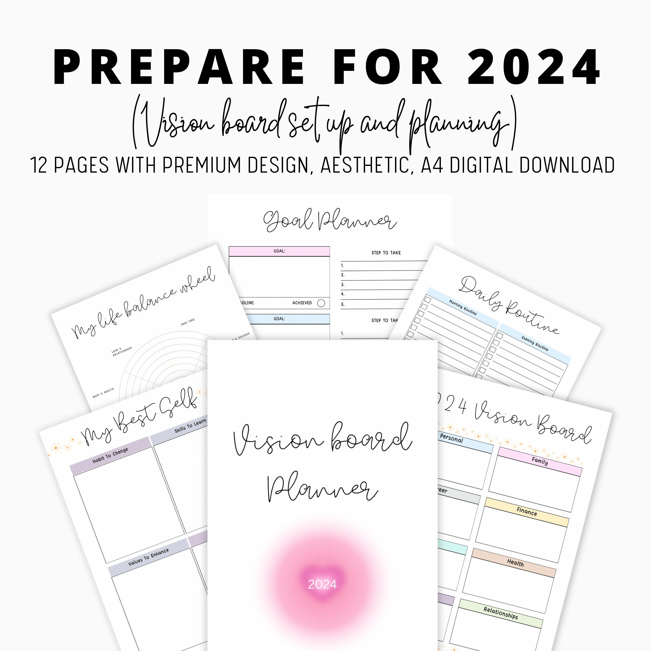 2024 Goals Vision Board Inserts – Fancy Plans Co