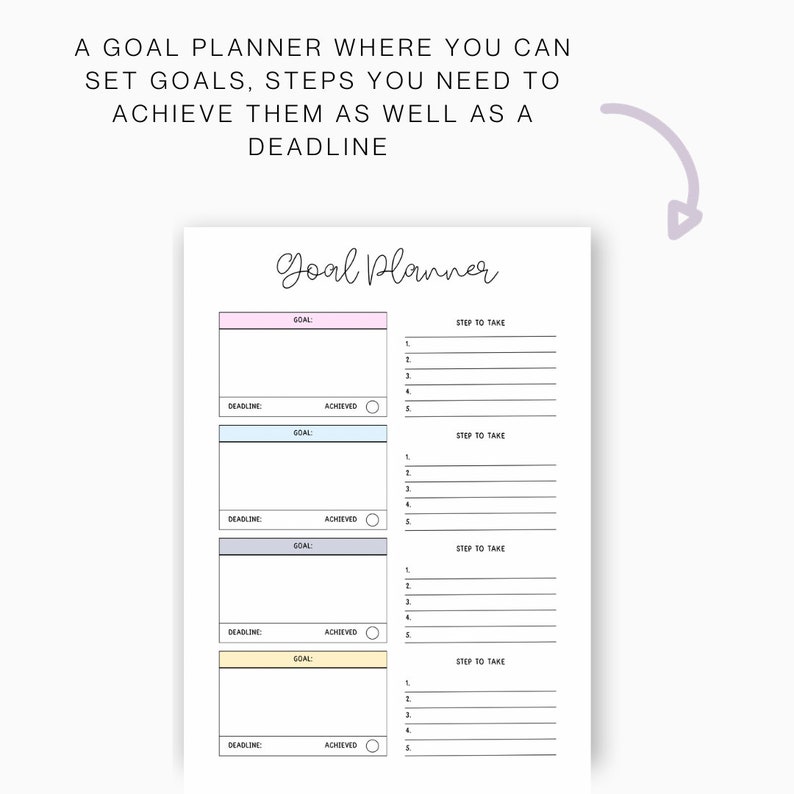2024 Goals, Printable Vision Board, 2024 Dream Life Plans, Life Reset