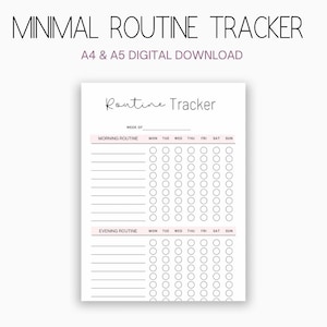 Daily routine printable, daily routine tracker, morning routine planner, evening routine tracker, chores tracker, daily chores planner