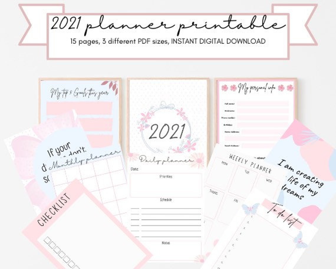 2021 Printable Planner 2021 Planner Printable Etsy