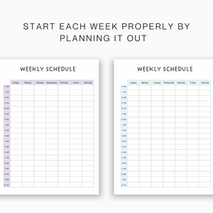 Weekly Planner Weekly Planner Printable 2022 Weekly Schedule | Etsy