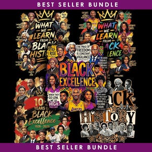 May include: A vibrant graphic design featuring portraits of historical figures and the text "Black Excellence." The design includes the phrases "What We Learn From Black History" and "10 Years of Black Excellence 1926-2026."