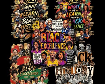 Popular Black History Bundle PNG: Black Excellence Design for Shirts (Digital Download)