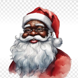 Afro-Amerikaanse kerstman clipart, zwarte kerstman PNG clipart, Afro-Amerikaanse kerst clipart, zwarte kerstman PNG