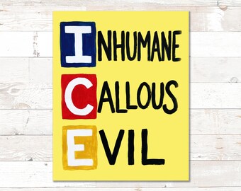 Anti ICE Sign: 2026 Abolish ICE No Kings Protest Signs Printable (Digital Download)