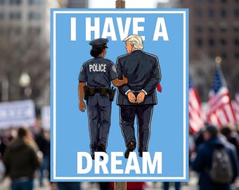 No Kings In America Protest Sign, Anti-Trump, I Have A Dream Poster Resist Fascism Rally Digital Printable Signs