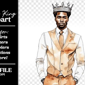 African American Black Man King PNG for Wall Art T Shirts Sublimation ...