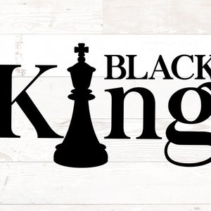 Svg Black King - svg afro-américain - homme noir svg, svg histoire des Noirs, svg fête des pères, fichiers svg père noir pour silhouette cricut