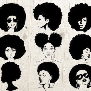 Black Woman SVG bundle, Afro woman Silhouette svg files, African American woman svg, black queen girl afro Puff Svg bundle files for Cricut