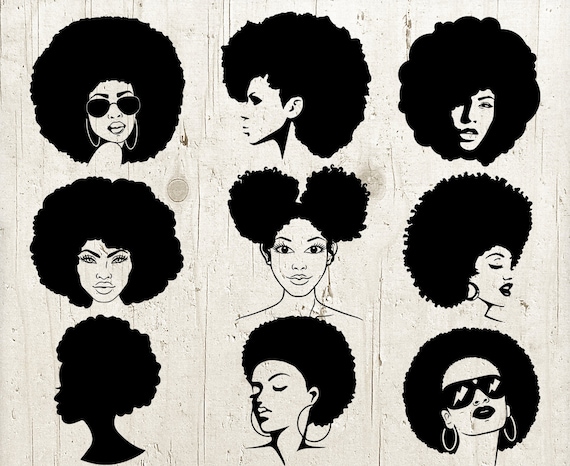 Download Black Woman Svg Bundle Afro Woman Silhouette Svg Files Etsy