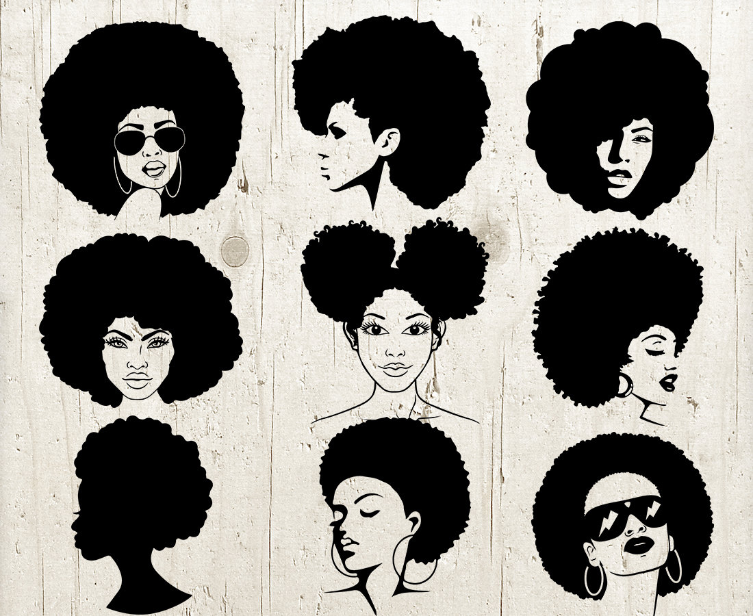 Afro Girl Svg African American Woman SVG Afro Woman SVG Afro Face Svg Afro Portrait Svg Black Woman SVG Afro Queen Svg Afro Puff Svg