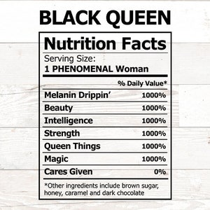 Black Queen svg - Femme noire svg - Black girl nutrition faits SVG - png, dxf, svg pour silhouette cricut - mélanine svg Black Girl Magic