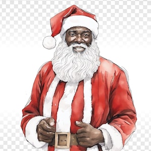 Afro-Amerikaanse kerstman clipart, zwarte kerstman clipart, Afro-Amerikaanse kerst clipart, zwarte kerstman PNG