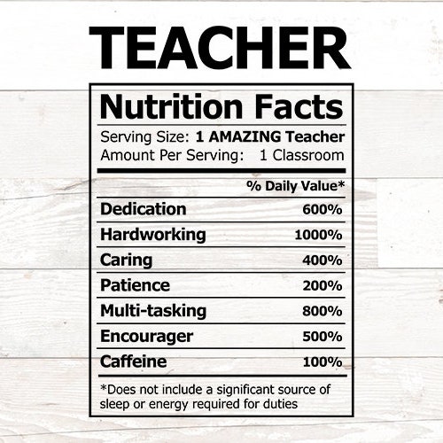 Teacher Svg Teacher Nutrition Facts Svg Funny Teacher Svg - Etsy Teacher Svg Teacher Nutrition Facts Svg Funny Teacher Svg - Etsy
