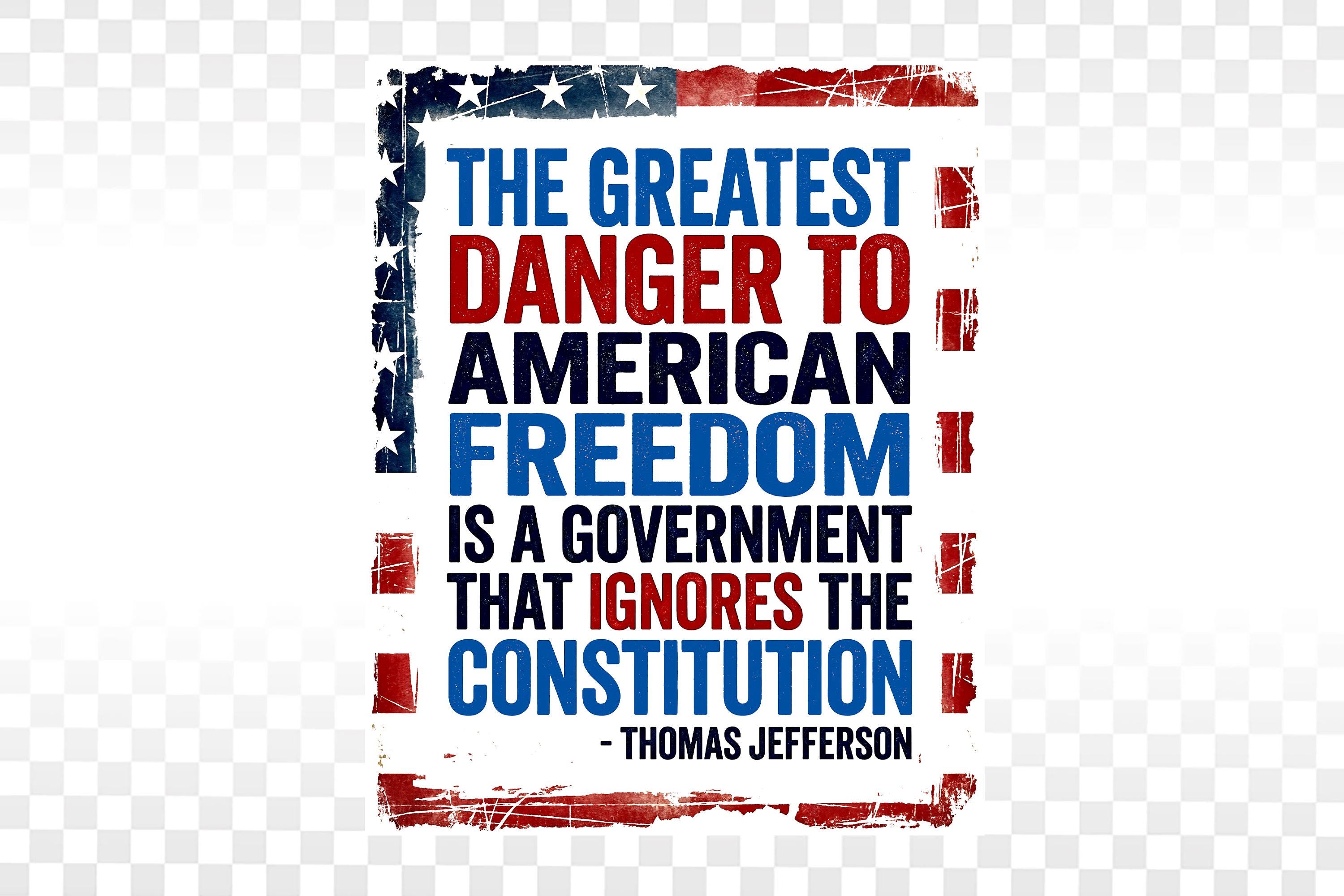 The Greatest Danger to Freedom Protest Signs, No Kings Constitution ...