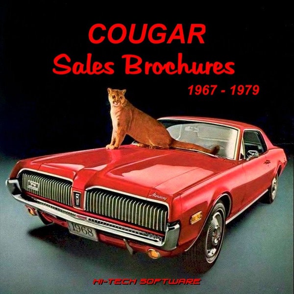 Mercury Cougar Sales Brochures 1967 - 1979 