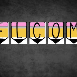 Pencil Themed Welcome Banner