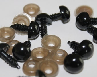 7mm black safety eyes