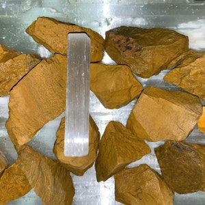 Flash Sale!!** YELLOW JASPER rough, charged 1000 carat lot + a free selenite charging stick Free S&H