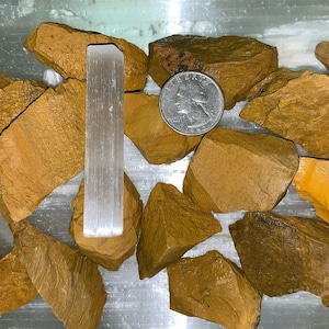 Flash Sale!!** YELLOW JASPER rough, charged 2000 carat lot + a free selenite charging stick Free S&H
