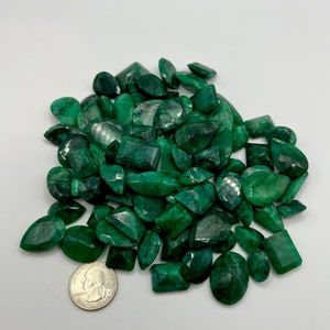 Flash Sale!!** FACETED EMERALD Extra Large Mixed Sizes - 100 Carats Free S&H