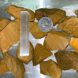 Flash Sale!!** YELLOW JASPER rough, charged 500 carat lot + a free selenite charging stick Free S&H