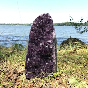 Flash Sale!!** Gorgeous Extra Extra LARGE Polished Amethyst Geode Druze Crystal Cluster Cut Base Specimen (~2.2-3 lbs) Best Seller