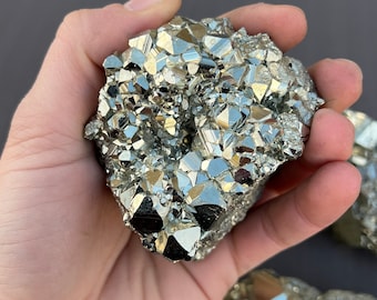 Flash Sale!!** Extra Large HIGH QUALITY PYRITE Crystal Cluster Specimen (~ 0.4-1 Lb) *Best Seller* Free s&h