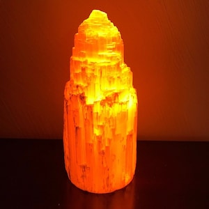 Flash Sale!!** 10" Selenite Tower Mountain Top Crystal Lamp + Clear Bulb and Cord Free S&H