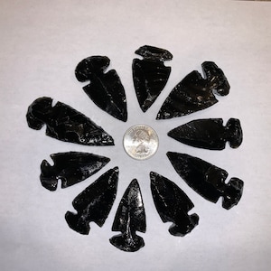 Flash Sale!!** Stunning Ten (10) Black Obsidian Arrow Heads Free S&H
