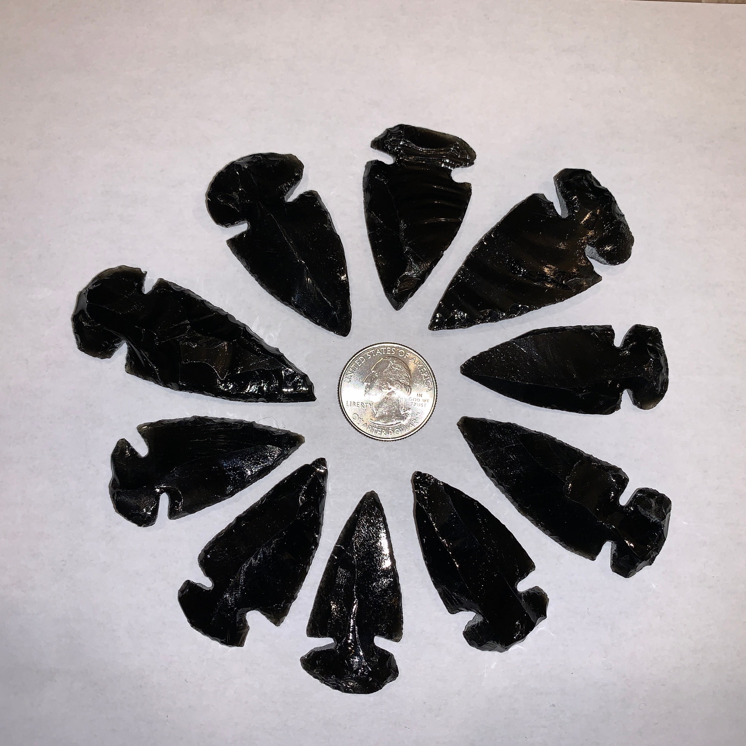 Black Obsidian Arrow Heads Beautiful Five 5