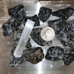 Flash Sale!!** INDIGO GABBRO rough, charged 1000 carat lot + a free selenite charging stick Free S&H