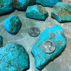 Flash Sale!!** Kingman Arizona Turquoise Rough - 1/2 Pound Lots - Very High Quality Free S&H