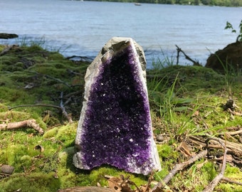 Flash Sale!!** Beautiful Amethyst Geode Druze Crystal Cluster Cut Base ~ EXTRA LARGE Size Specimen ~ 2 Lbs *Best Seller Free S&H