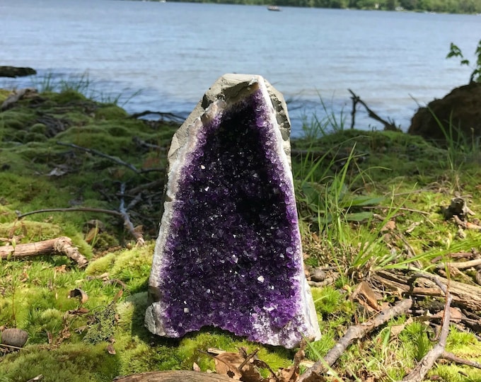 Amethyst Cut Base Extra Large Amethyst Geode Cluster ~2 Lbs