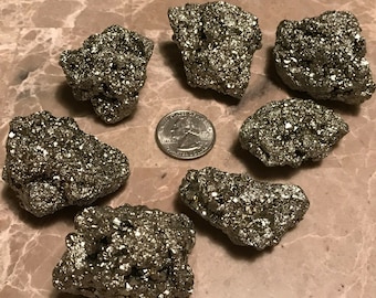 Flash Sale!!** 1) POUND NATURAL RHOMBIC pyrite crystal clusters very high end large Free S&H