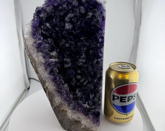 TALL 10" PURPLE Amethyst Druze Crystal Cluster Cut Base Cathedral | High-Quality Crystals, Home Decor, Large Crystal LA7