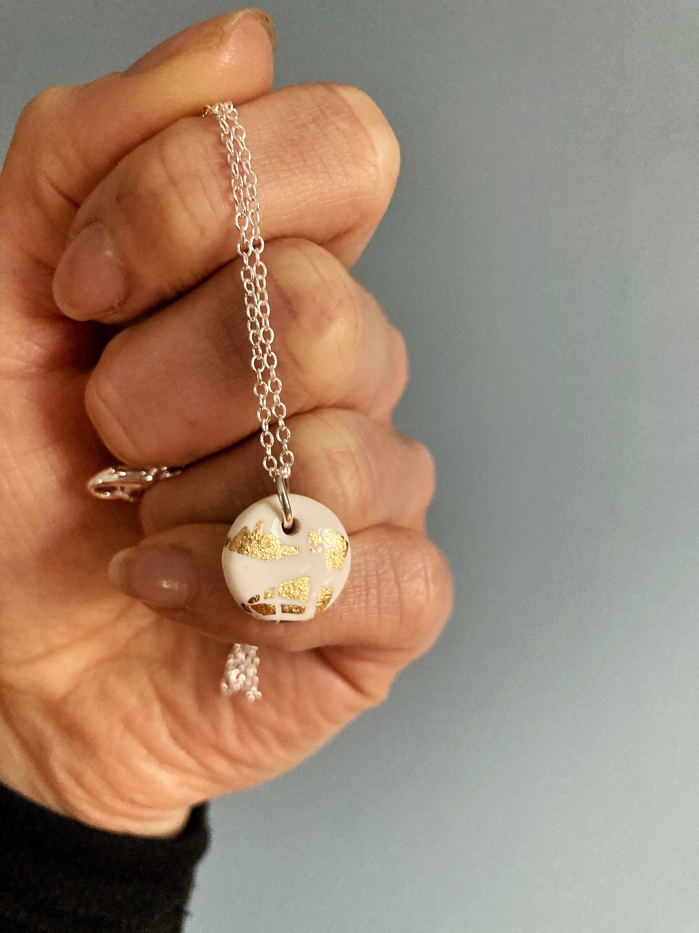 925 Silver polymer clay necklace Etsy