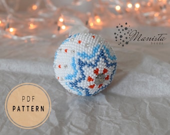 Merry - Beaded crochet Christmas ball ornament - PDF PATTERN - #020