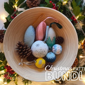 Christmas BUNDLE - 7 Christmas ornament crochet patterns
