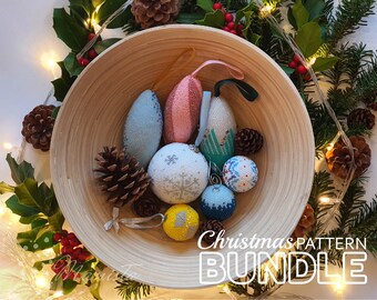 Christmas BUNDLE - 7 Christmas ornament crochet patterns
