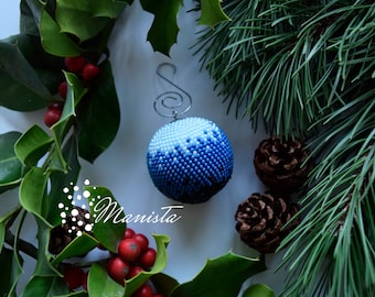 Deep Night beaded crochet Christmas ball ornament - PDF PATTERN - #021