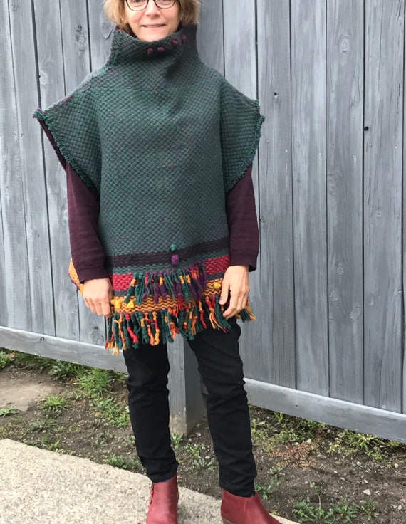 Pure Wool Hand Woven Poncho