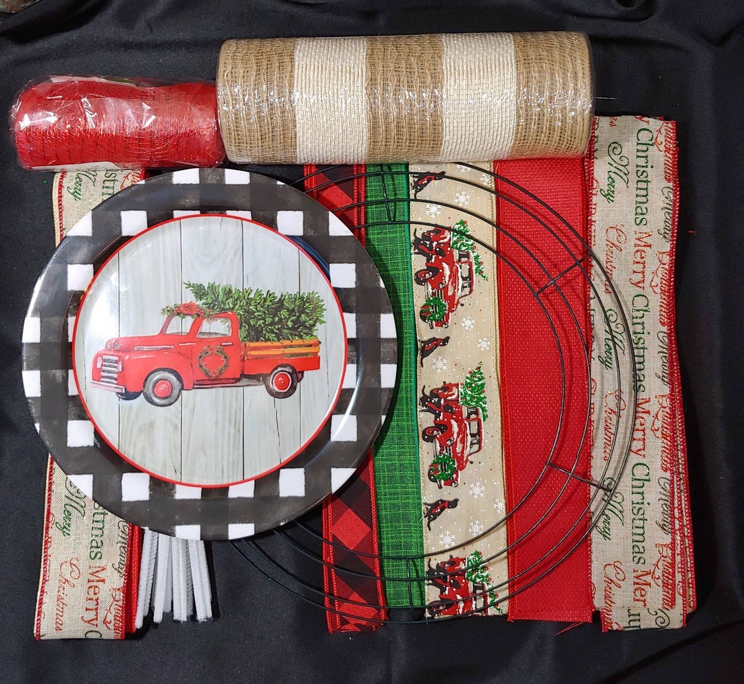 Christmas Wreath Kit Wreath Kit Christmas Truck Christmas Etsy