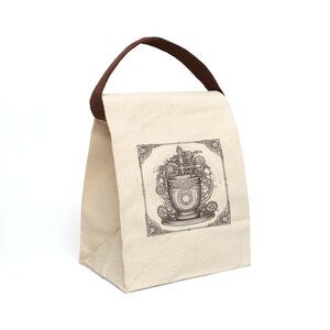 Bolsa de almuerzo de lona ecológica Steampunk con cierre enrollable: diseño único de prensa de café con leche para la escuela, el trabajo y picnics.