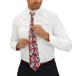 Corbata con naipes de estilo caprichoso: un regalo único para amantes del póquer, crupieres de casino y amantes de los libros