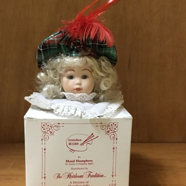 The Heirloom Tradition - Maud Humphrey Bogart - Doll Head Ornament Gretchen 1369 Vtg