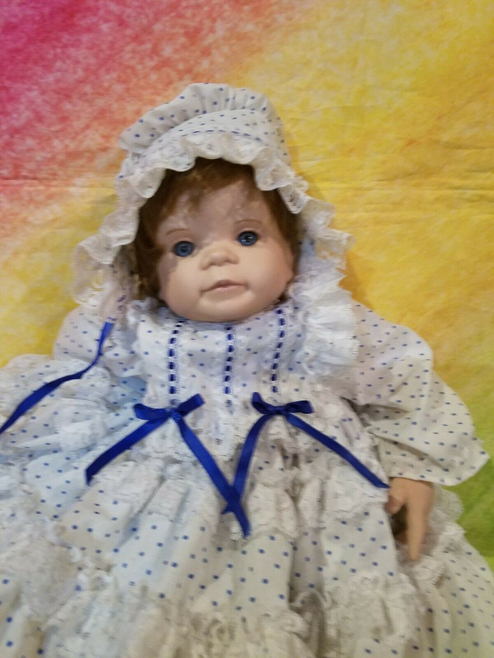 20 Porcelain Baby Doll Beautiful Blue and White Gown. Big Etsy